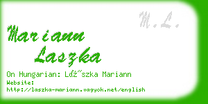 mariann laszka business card
